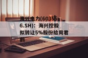 海兴电力(603556.SH)：海兴控股拟转让5%股份给周君鹤
