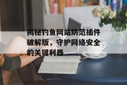揭秘钓鱼网站防范插件破解版，守护网络安全的关键利器
