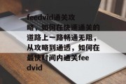 feedvid通关攻略,如何在快速通关的道路上一路畅通无阻,从攻略到通透,如何在最快时间内通关feedvid