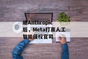 继Anthropic后，Meta打赢人工智能侵权官司
