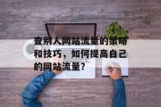 查别人网站流量的策略和技巧，如何提高自己的网站流量？
