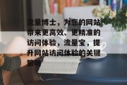 流量博士,为您的网站带来更高效、更精准的访问体验,流量宝,提升网站访问体验的关键策略