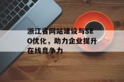 浙江省网站建设与SEO优化，助力企业提升在线竞争力