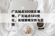 广元站点SEO优化策略，广元站点SEO优化，关键策略分析与实践