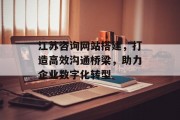 江苏咨询网站搭建，打造高效沟通桥梁，助力企业数字化转型