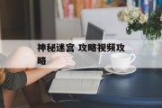 神秘迷宫 攻略视频攻略