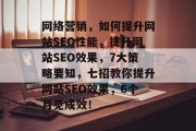 网络营销,如何提升网站SEO性能,提升网站SEO效果,7大策略要知,七招教你提升网站SEO效果,6个月见成效! 网络营销,如何提升网站SEO性能,提升网站SEO效果,7大策略要知,七招教你提升网站SEO效果,6个月见成效!