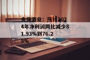 舍得酒业：预计2024年净利润同比减少81.93%到76.29%