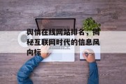舆情在线网站排名，揭秘互联网时代的信息风向标