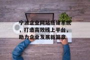 宁波企业网站搭建系统，打造高效线上平台，助力企业发展新篇章