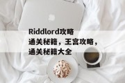 Riddlord攻略通关秘籍，王宫攻略，通关秘籍大全