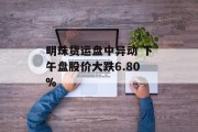 明珠货运盘中异动 下午盘股价大跌6.80%