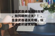 合金武器通关视频攻略,如何顺利过关?!,合金武器通关攻略,玩家必看的通关秘籍 合金武器通关视频攻略,如何顺利过关?!,合金武器通关攻略,玩家必看的通关秘籍