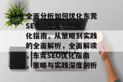 全面分析如何优化东莞SEO,东莞SEO优化指南,从策略到实践的全面解析,全面解读,东莞SEO优化指南,策略与实践深度剖析