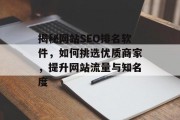 揭秘网站SEO排名软件，如何挑选优质商家，提升网站流量与知名度