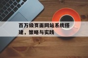 百万级页面网站系统搭建，策略与实践