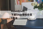Rosenblatt下调Snap目标价至9美元