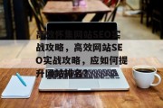 高效怀集网站SEO实战攻略，高效网站SEO实战攻略，应如何提升网站排名?