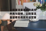 公路客流量系统的高效利用与管理，公路客流量管理系统优化运营策略