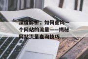 深度解析，如何查询一个网站的流量——揭秘网站流量查询技巧