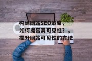 构建网站SEO策略，如何提高其可见性？，提升网站可见性的方法