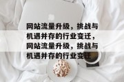 网站流量升级，挑战与机遇并存的行业变迁，网站流量升级，挑战与机遇并存的行业变迁