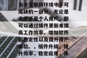 插件更新网站已经成为当今互联网环境中不可或缺的一部分。无论是企业还是个人用户，都可以通过插件更新来提高工作效率、增加软件的稳定性以及提升用户体验。，插件升级，提升效率，稳定应用，体验更好