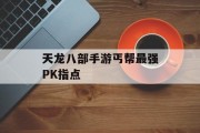 天龙八部手游丐帮最强PK指点 天龙八部手游丐帮最强PK指点