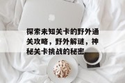 探索未知关卡的野外通关攻略，野外解谜，神秘关卡挑战的秘密