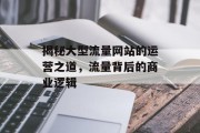 揭秘大型流量网站的运营之道，流量背后的商业逻辑