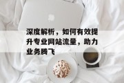 深度解析，如何有效提升专业网站流量，助力业务腾飞