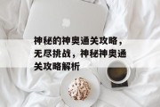 神秘的神奥通关攻略，无尽挑战，神秘神奥通关攻略解析