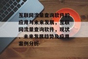 互联网流量查询软件的应用与未来发展，互联网流量查询软件，现状、未来发展趋势及应用案例分析