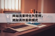 网站流量转化为营利，揭秘高效盈利模式