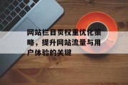 网站栏目页权重优化策略，提升网站流量与用户体验的关键
