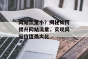 网站流量小？揭秘如何提升网站流量，实现网站价值最大化