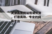 天津品质网站搭建优势，打造高效、专业的网络平台