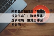 网易云音乐回应“年度报告不准”：数据整体逻辑准确，但受三种因素影响