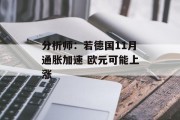 分析师：若德国11月通胀加速 欧元可能上涨