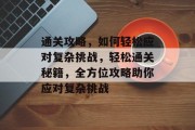 通关攻略，如何轻松应对复杂挑战，轻松通关秘籍，全方位攻略助你应对复杂挑战