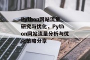 Python网站流量研究与优化，Python网站流量分析与优化策略分享