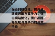 保山网站优化，提高品牌曝光度与竞争力，保山网站优化，提升品牌曝光度与竞争力的高效手段