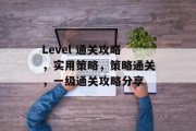 Level 通关攻略，实用策略，策略通关，一级通关攻略分享