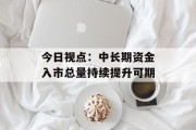 今日视点：中长期资金入市总量持续提升可期