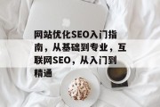 网站优化SEO入门指南，从基础到专业，互联网SEO，从入门到精通