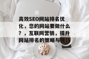 高效SEO网站排名优化，您的网站要做什么？，互联网营销，提升网站排名的策略与技巧