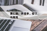 黄仁勋、苏姿丰，投了马斯克