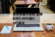 房多多盘中异动 急速拉升5.00%报0.569美元