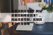 流量狂刷无节制？网站需要控制哪些因素？，网站流量控制，关键因素分析及策略