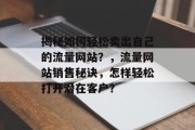 揭秘如何轻松卖出自己的流量网站？，流量网站销售秘诀，怎样轻松打开潜在客户？